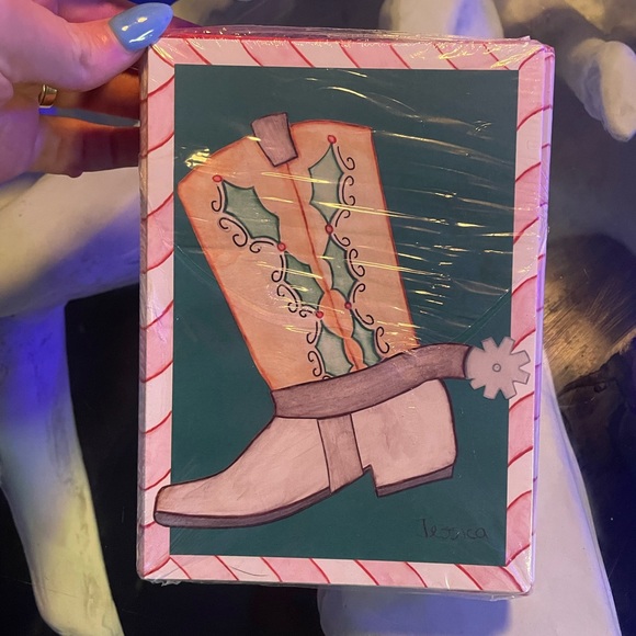 Other - Christmas Cards festive Cowboy boot with envelopes